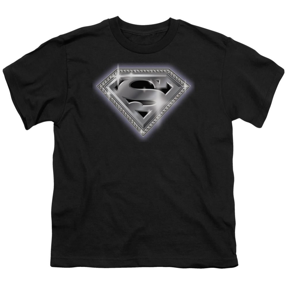 Superman Bling Shield Youth 18/1 100% Cotton SS T