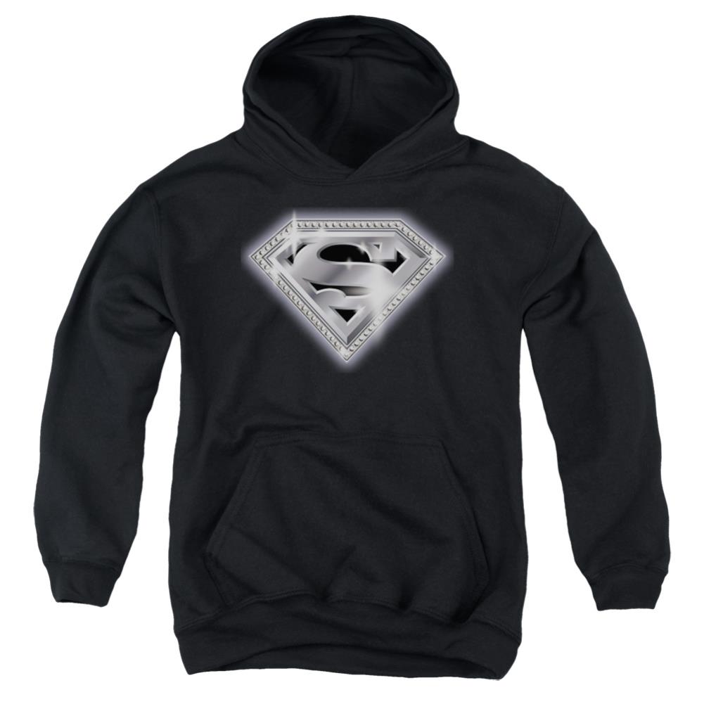 Superman Bling Shield Youth Cotton Poly Pull-Over Hoodie