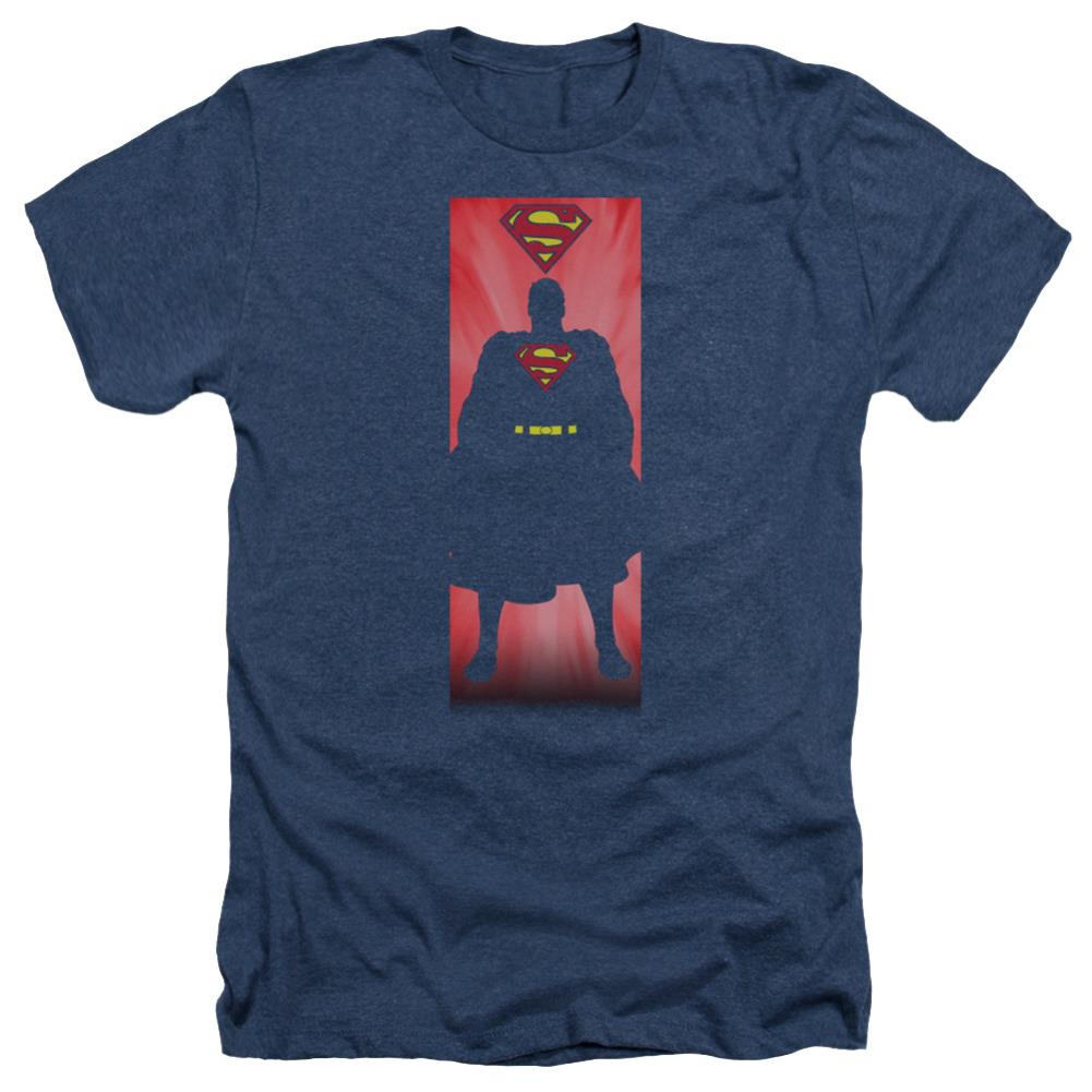 Superman Block Men's 30/1 Heather 60 40 Poly SS T