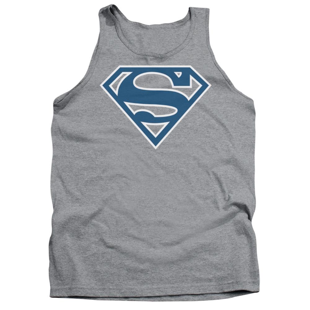 Superman Blue & White Shield Men's 18/1 Cotton Tank Top