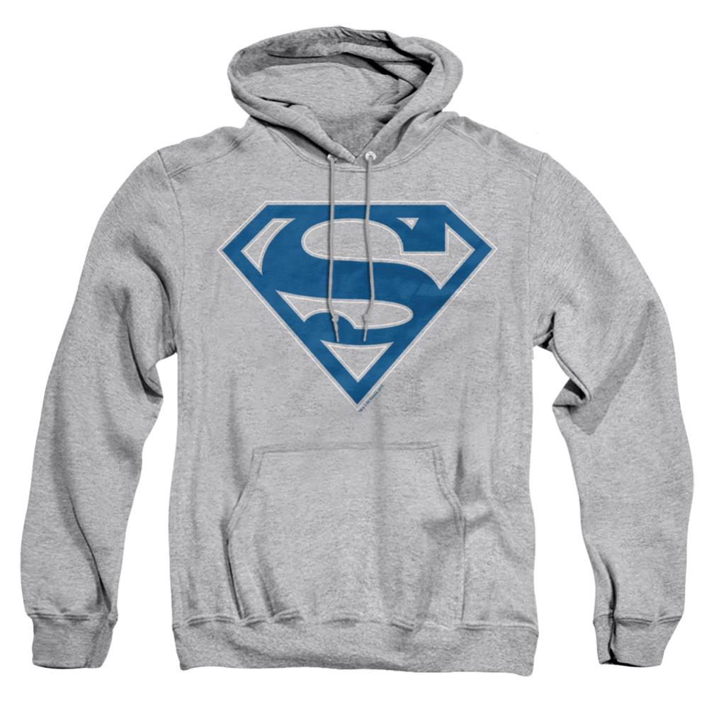 Superman Blue & White Shield Men's Pull-Over 75 25 Poly Hoodie