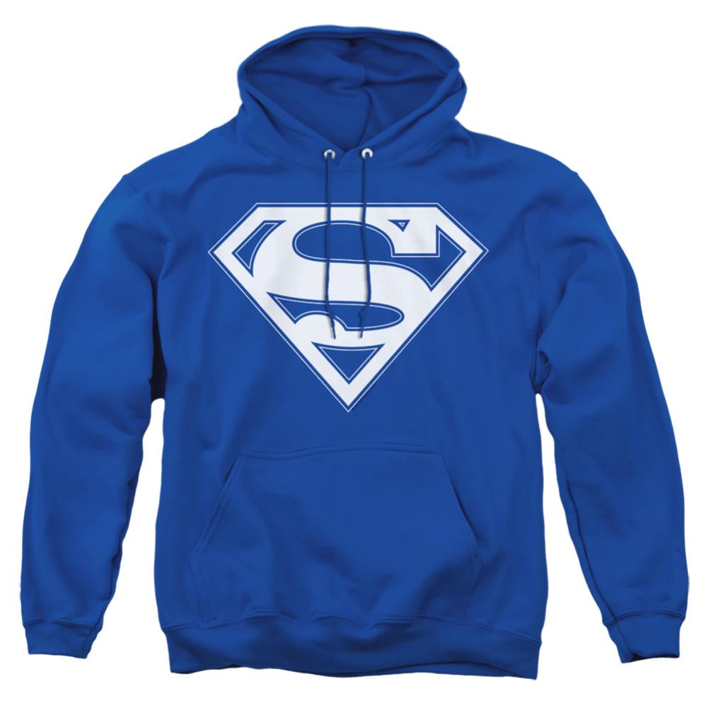 Superman Blue & White Shield Men's Pull-Over 75 25 Poly Hoodie
