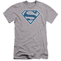 Superman Blue & White Shield Men's Ultra-Soft 30/1 Cotton Slim SS T