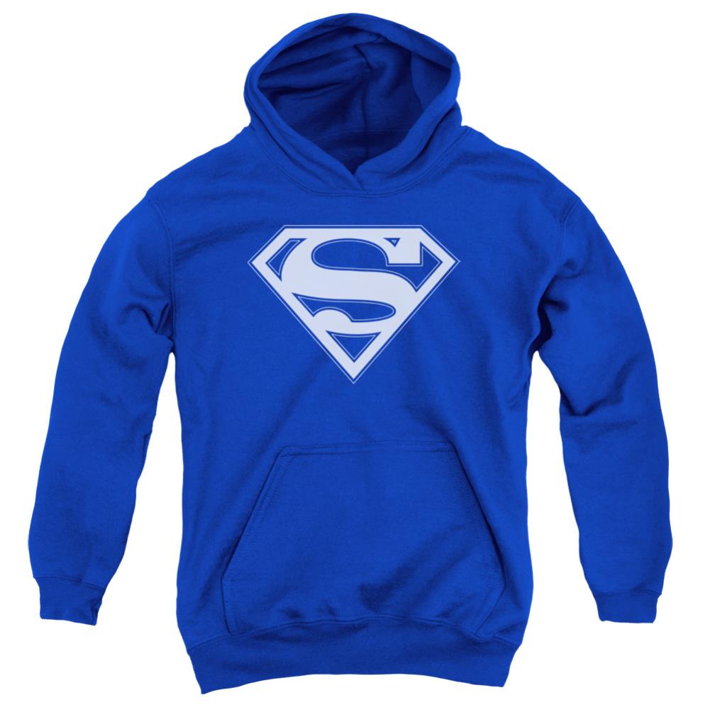 Superman Blue & White Shield Youth Cotton Poly Pull-Over Hoodie