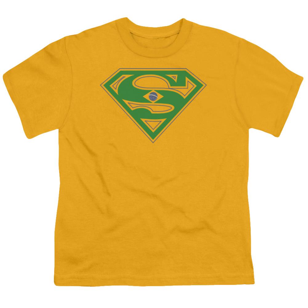 Superman Brazil Shield Youth 18/1 100% Cotton SS T
