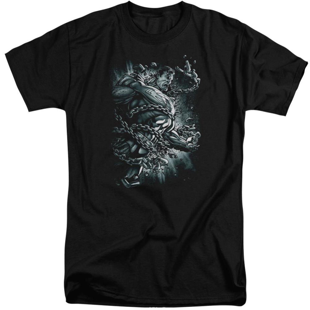 Superman Break Free Men's 18/1 Tall Cotton SS T