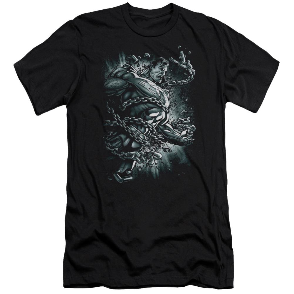 Superman Break Free Men's Ultra-Soft 30/1 Cotton Slim SS T