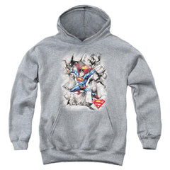 Superman Break Through Youth Cotton Poly Pull-Over Hoodie