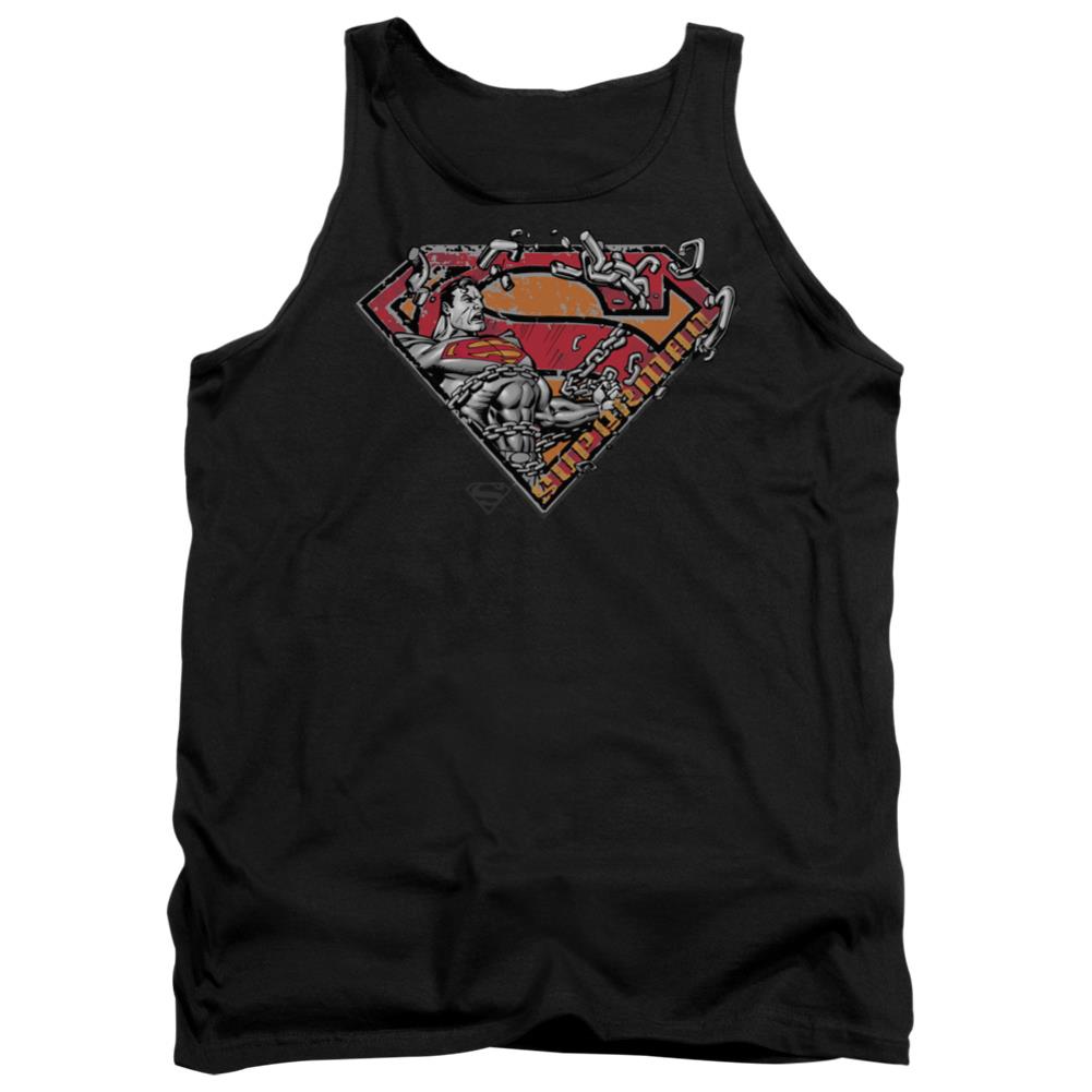 Superman Breaking Chain Logo Men's 18/1 Cotton Tank Top