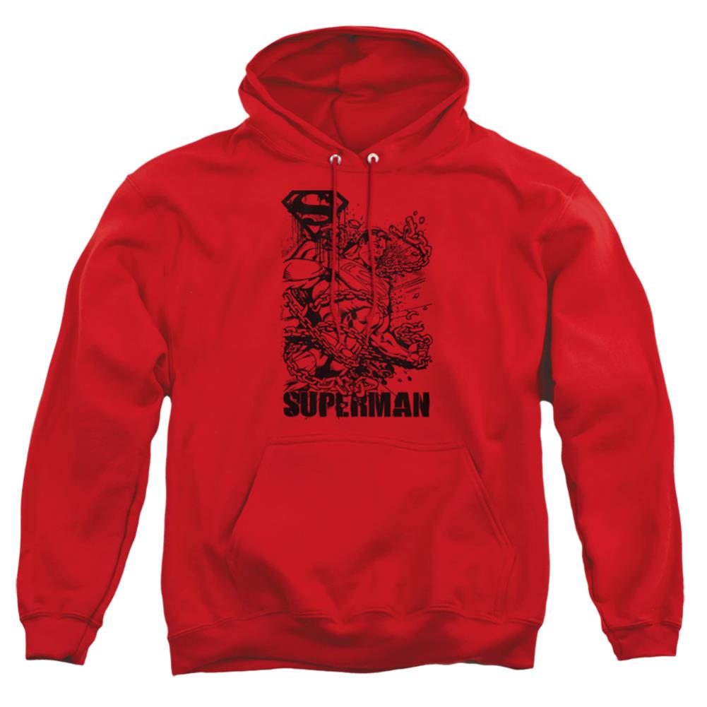Superman Breaking Chains Men's Pull-Over 75 25 Poly Hoodie