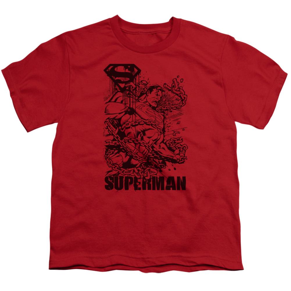 Superman Breaking Chains Youth 18/1 100% Cotton SS T