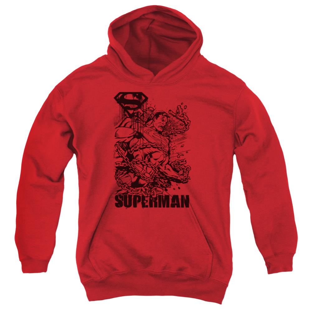 Superman Breaking Chains Youth Cotton Poly Pull-Over Hoodie