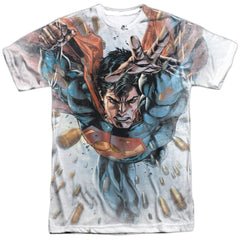 Superman Bullets In The Sky Men's Regular Fit Polyester SS T