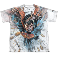 Superman Bullets In The Sky Youth Regular Fit Poly SS T