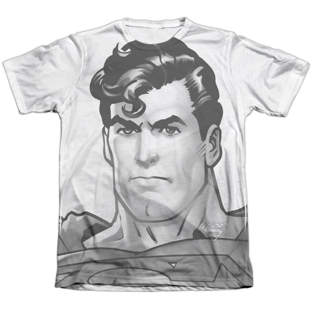 Superman Bw Supes Head Men's Regular Fit Poly Cotton SS T