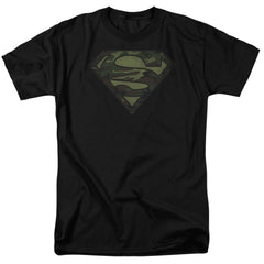 Superman Camo Logo Distressed Men's 18/1 Cotton SS T