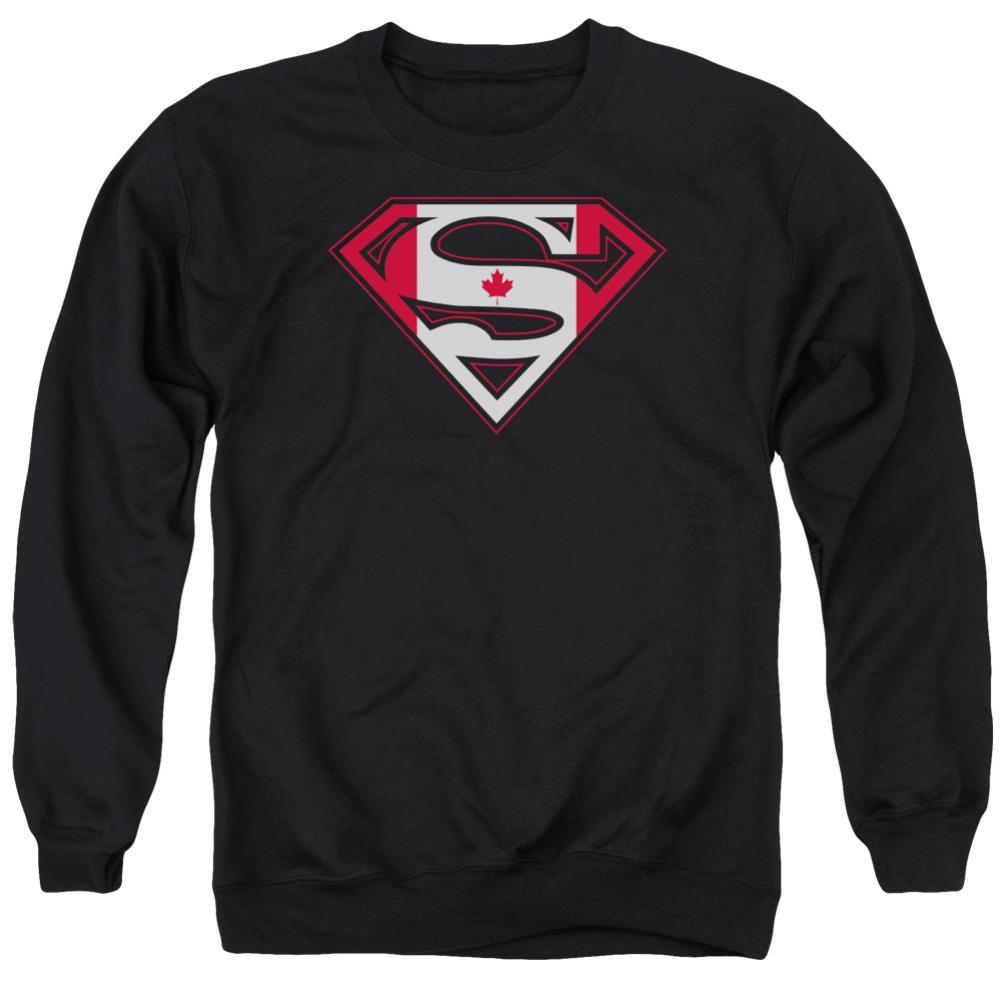 Superman Canadian Shield Men's Crewneck 50 50 Poly LS T