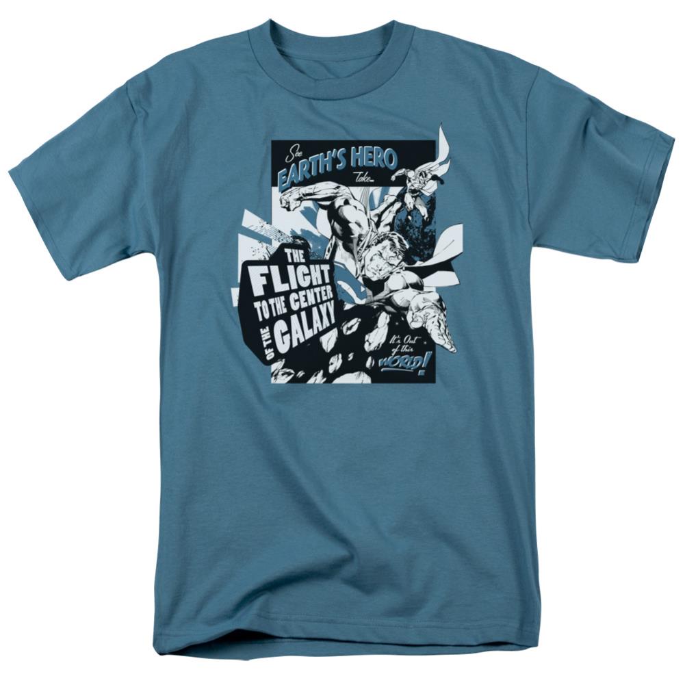 Superman Center Of The Galaxy Men's 18/1 Cotton SS T