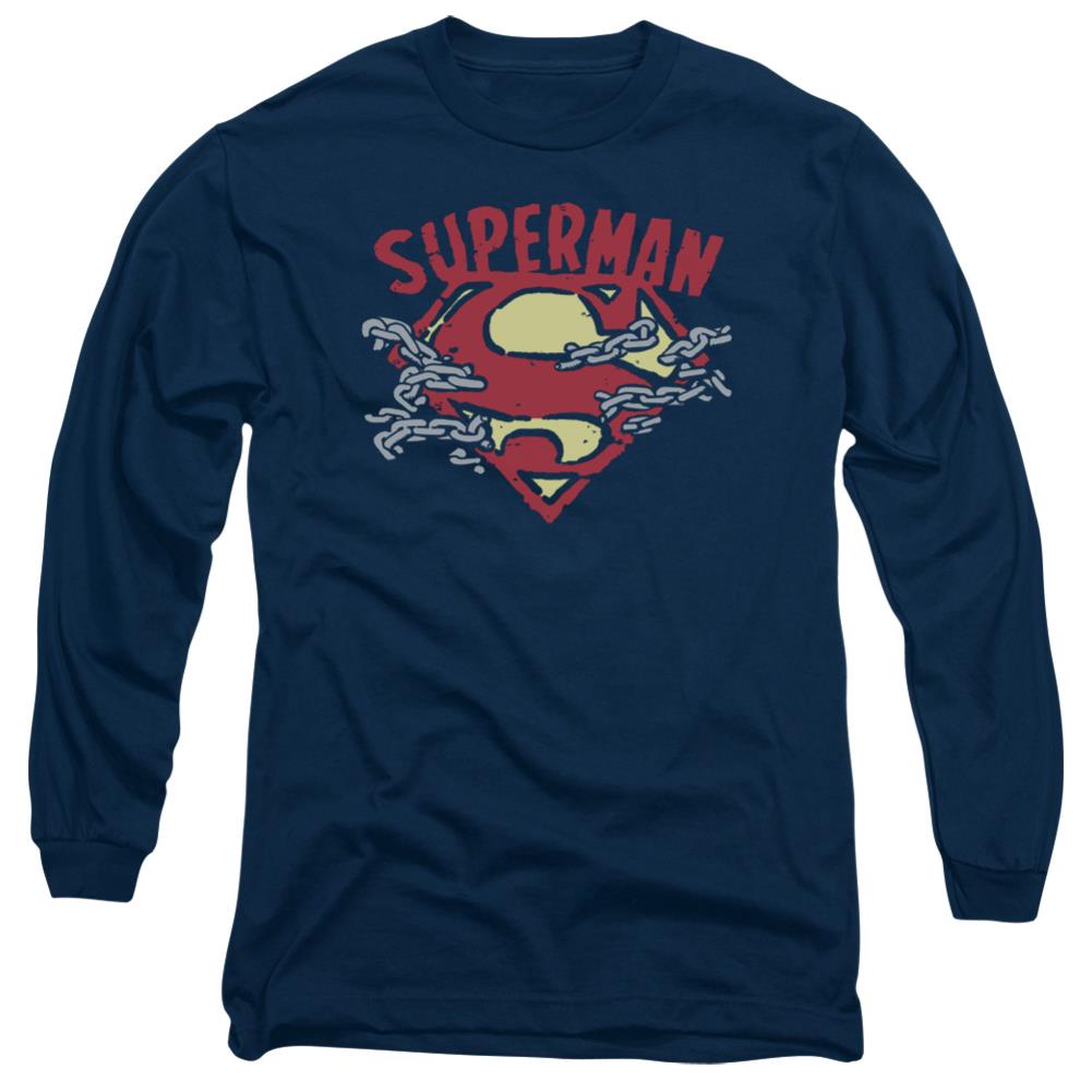 Superman Chain Breaking Men's 18/1 Cotton LS T