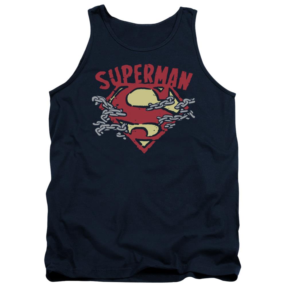 Superman Chain Breaking Men's 18/1 Cotton Tank Top