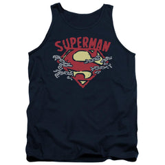Superman Chain Breaking Men's 18/1 Cotton Tank Top