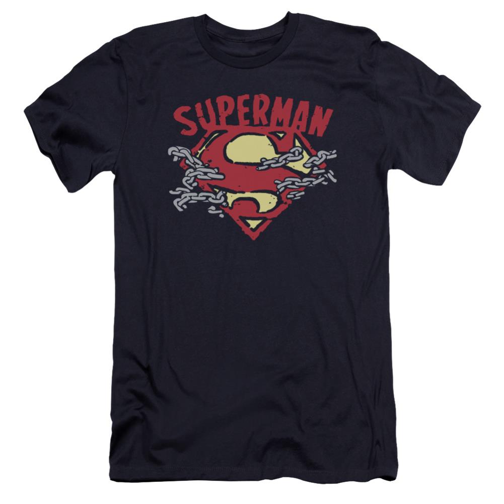 Superman Chain Breaking Men's Ultra-Soft 30/1 Cotton Slim SS T