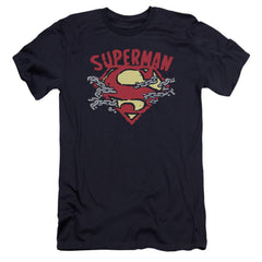 Superman Chain Breaking Men's Ultra-Soft 30/1 Cotton Slim SS T