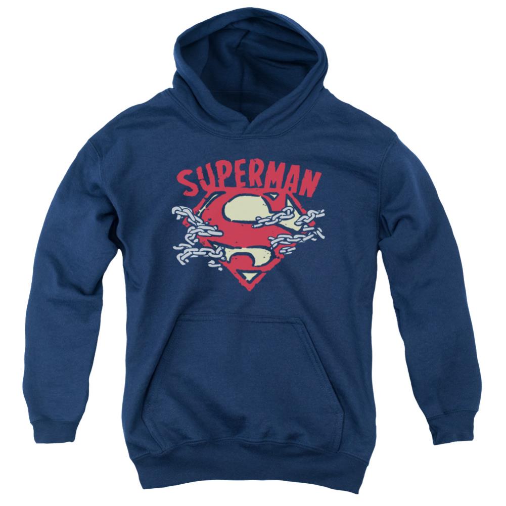Superman Chain Breaking Youth Cotton Poly Pull-Over Hoodie