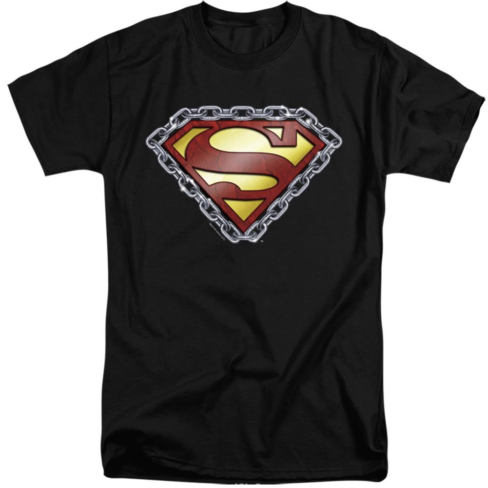 Superman Chained Shield Men's 18/1 Tall Cotton SS T