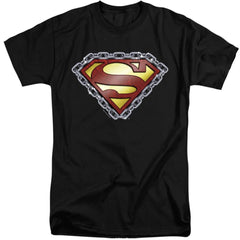Superman Chained Shield Men's 18/1 Tall Cotton SS T