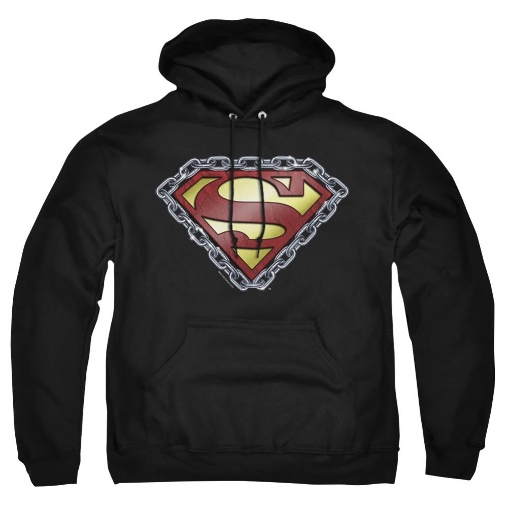 Superman Chained Shield Men's Pull-Over 75 25 Poly Hoodie