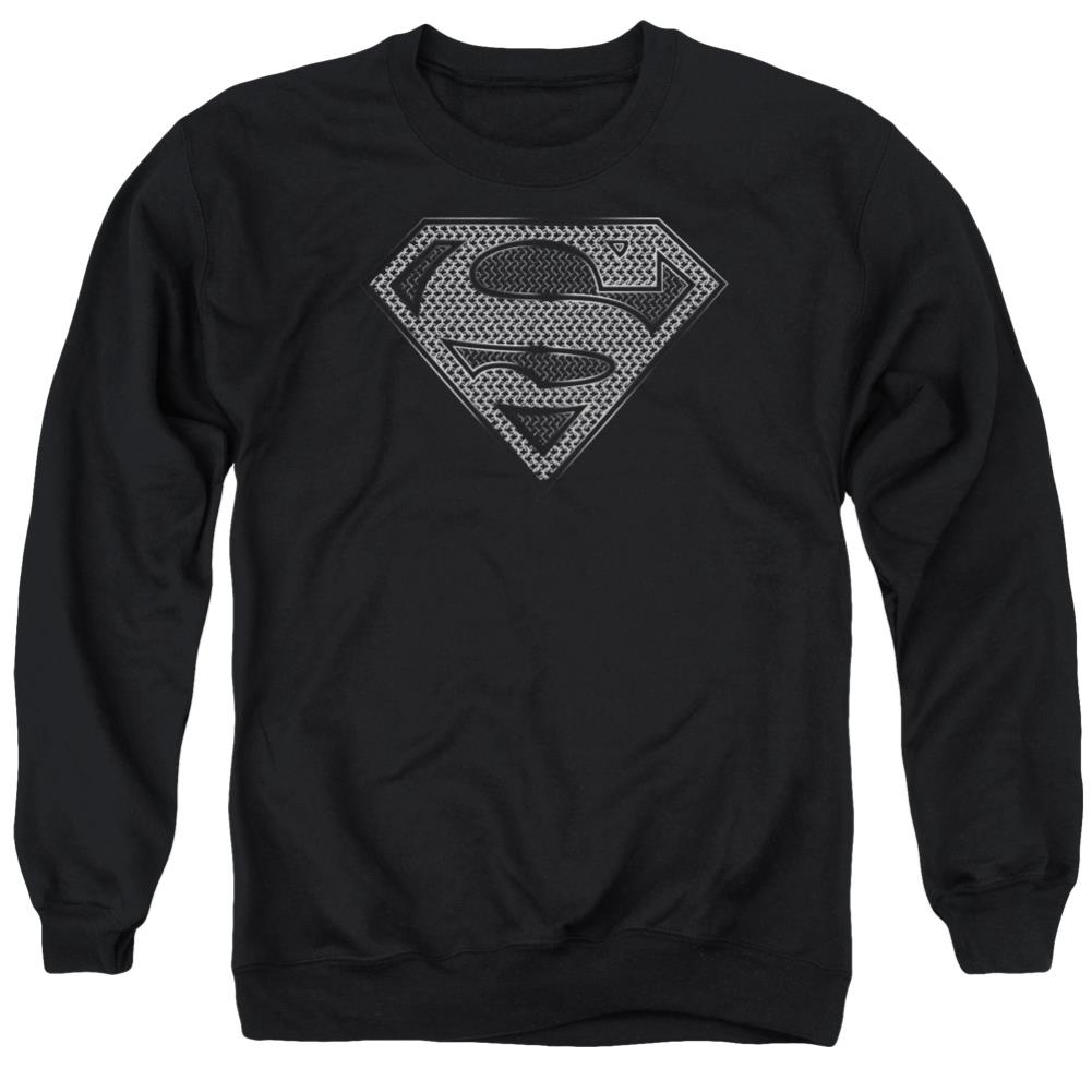 Superman Chainmail Men's Crewneck 50 50 Poly LS T