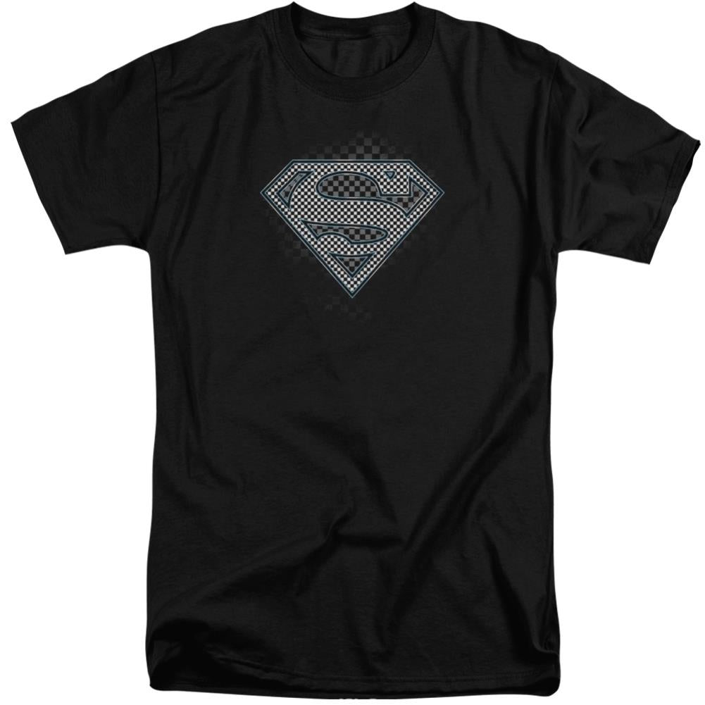 Superman Checkerboard Men's 18/1 Tall Cotton SS T