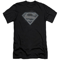 Superman Checkerboard Men's Ultra-Soft 30/1 Cotton Slim SS T