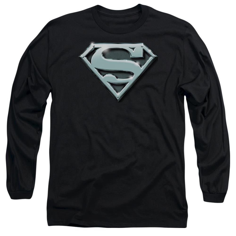 Superman Chrome Shield Men's 18/1 Cotton LS T