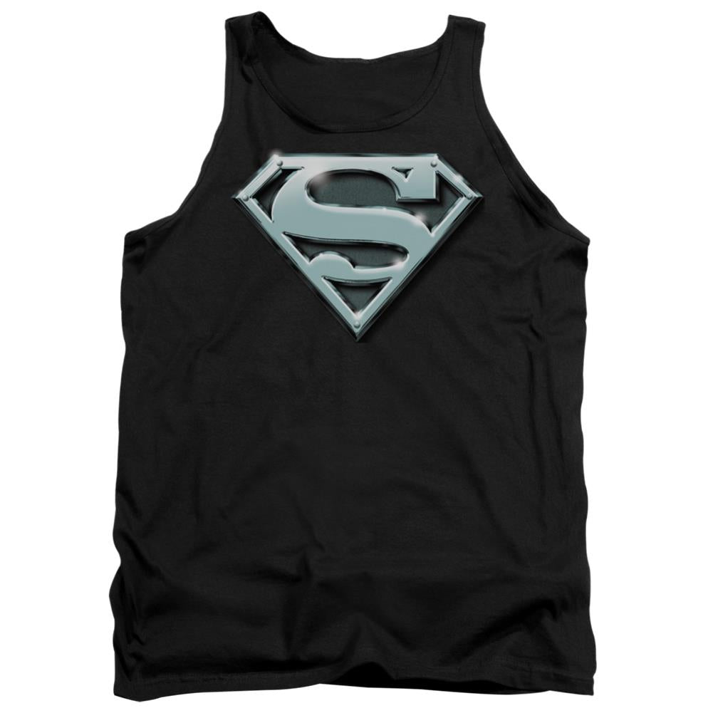 Superman Chrome Shield Men's 18/1 Cotton Tank Top