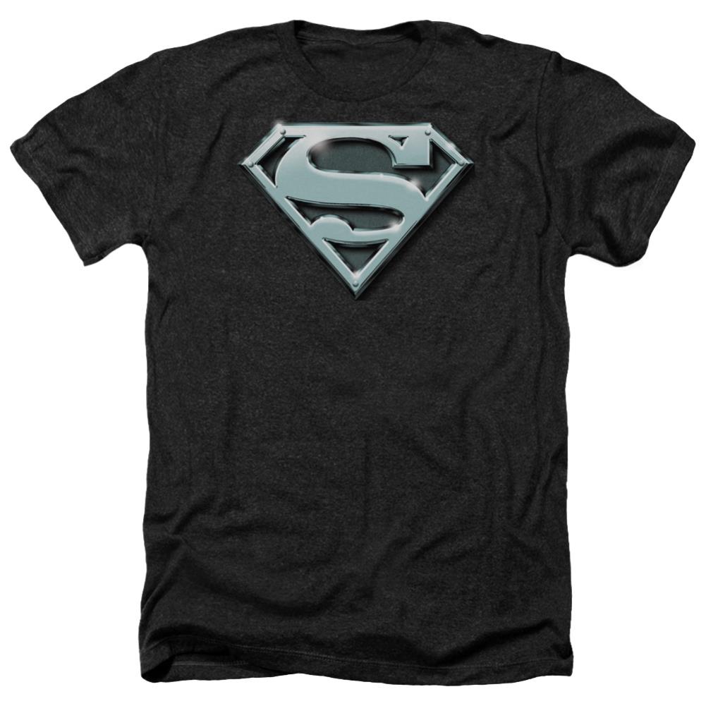 Superman Chrome Shield Men's 30/1 Heather 60 40 Poly SS T