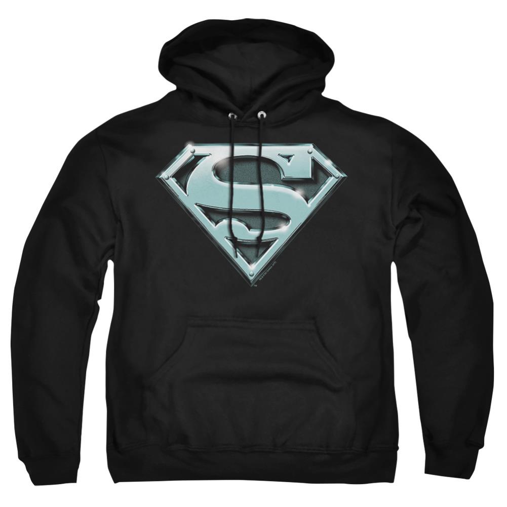 Superman Chrome Shield Men's Pull-Over 75 25 Poly Hoodie