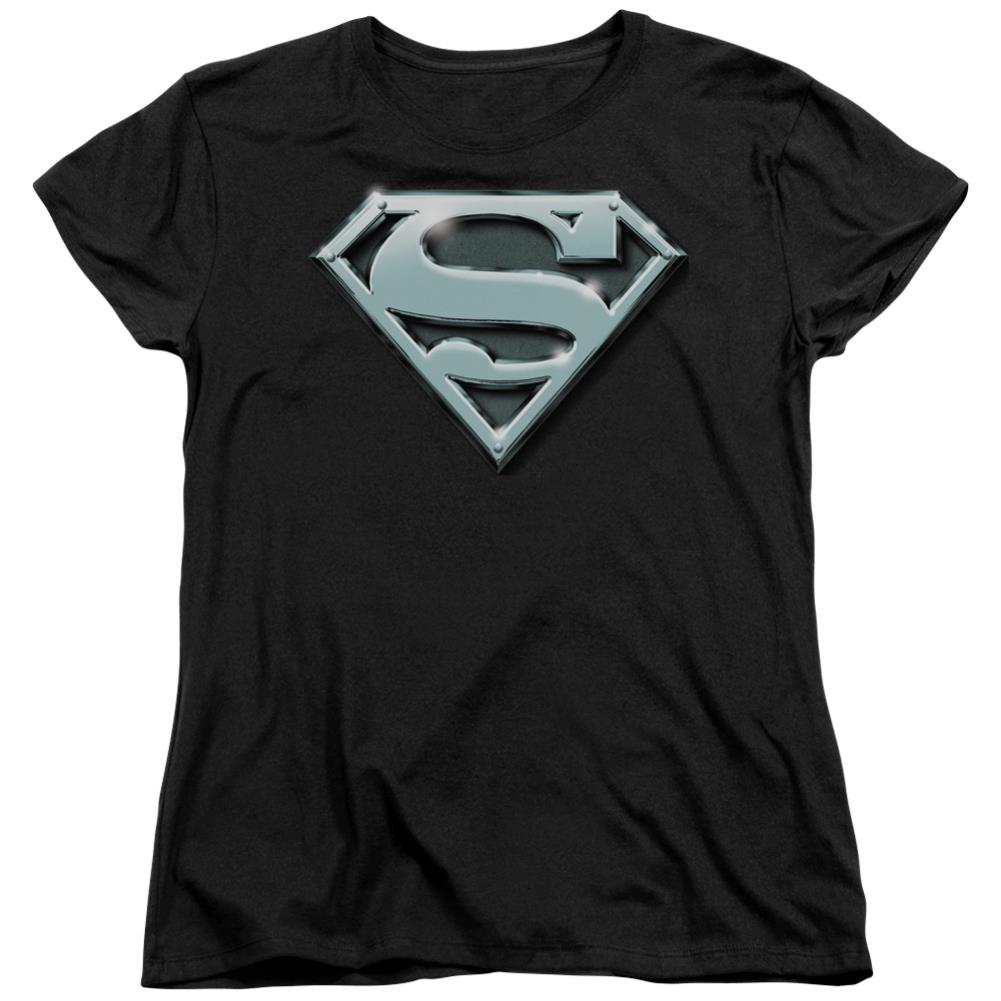 Superman Chrome Shield Women's 18/1 Cotton SS T