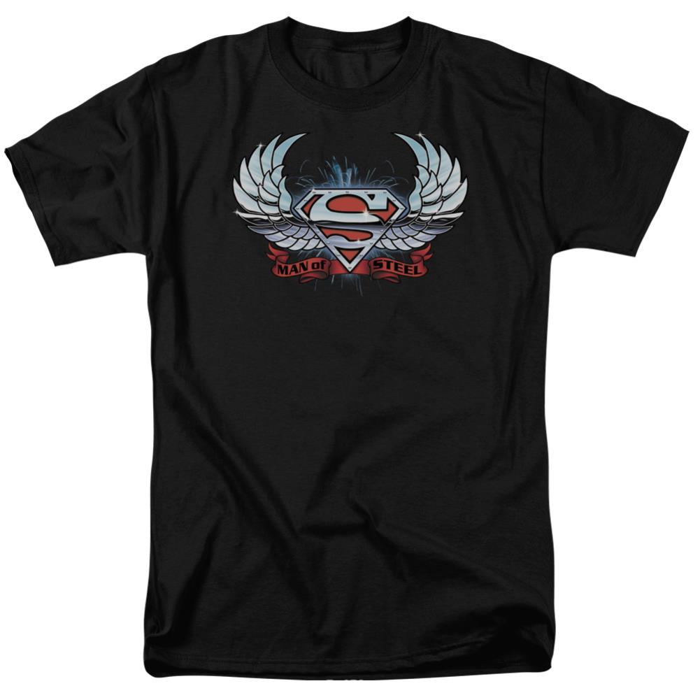 Superman Chrome Wings Shield Men's 18/1 Cotton SS T