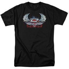 Superman Chrome Wings Shield Men's 18/1 Cotton SS T