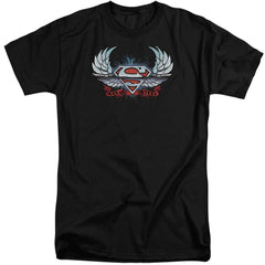 Superman Chrome Wings Shield Men's 18/1 Tall Cotton SS T