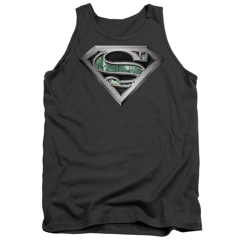 Superman Circuitry Logo Men's 18/1 Cotton Tank Top