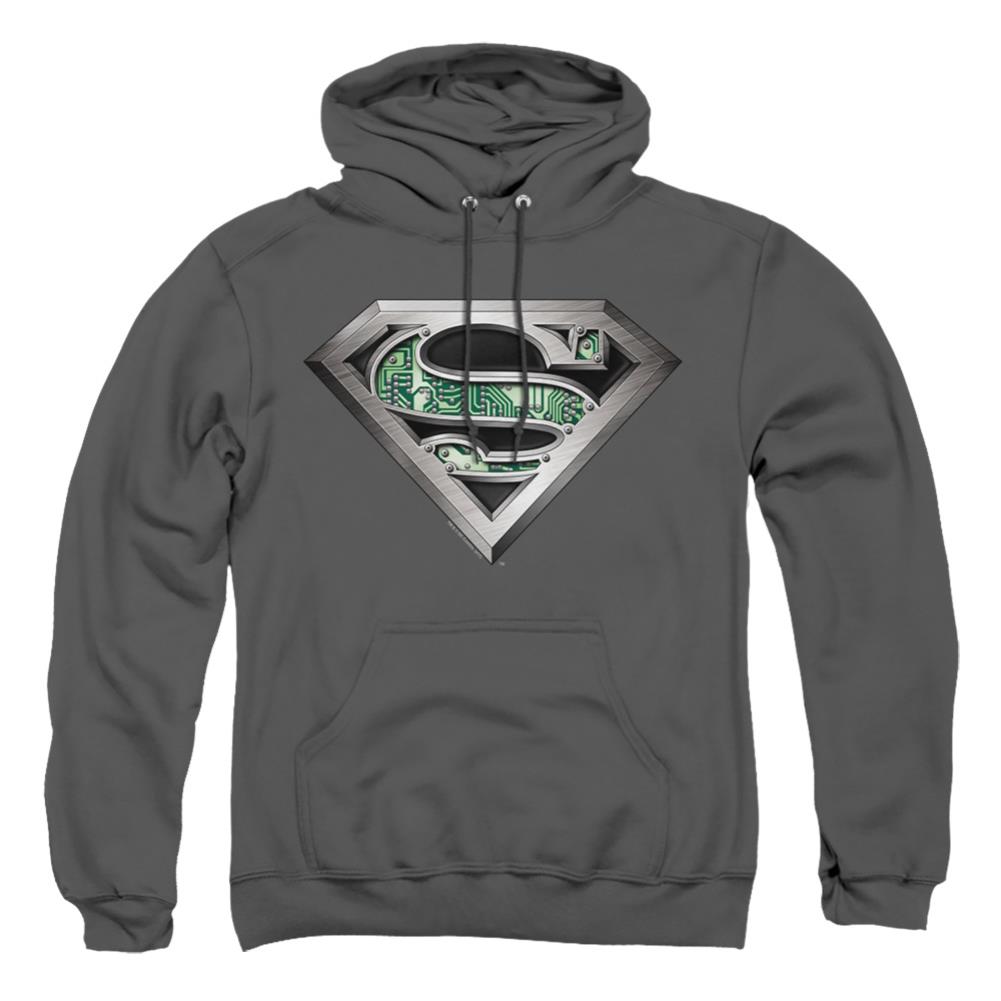 Superman Circuitry Logo Men's Pull-Over 75 25 Poly Hoodie