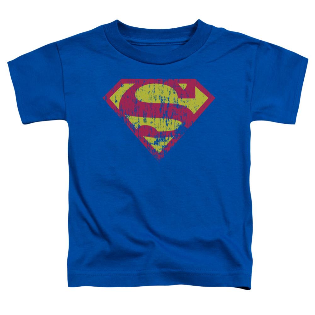Superman Classic Logo Distressed Toddler 18/1 Cotton SS T