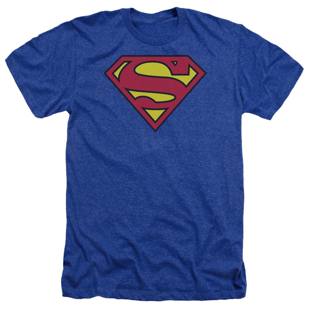Superman Classic Logo Men's 30/1 Heather 60 40 Poly SS T