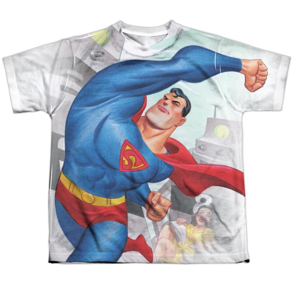 Superman Classic Robots Youth Regular Fit Poly SS T