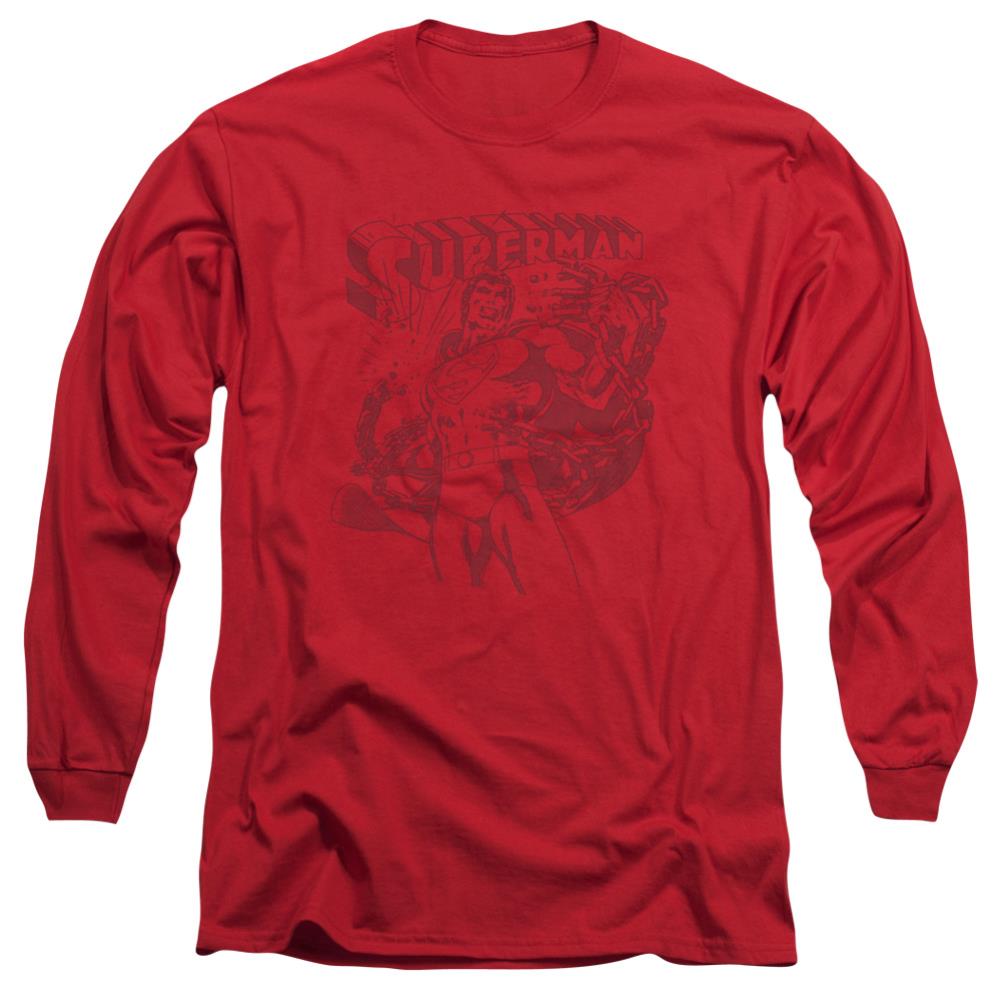 Superman Code Red Men's 18/1 Cotton LS T
