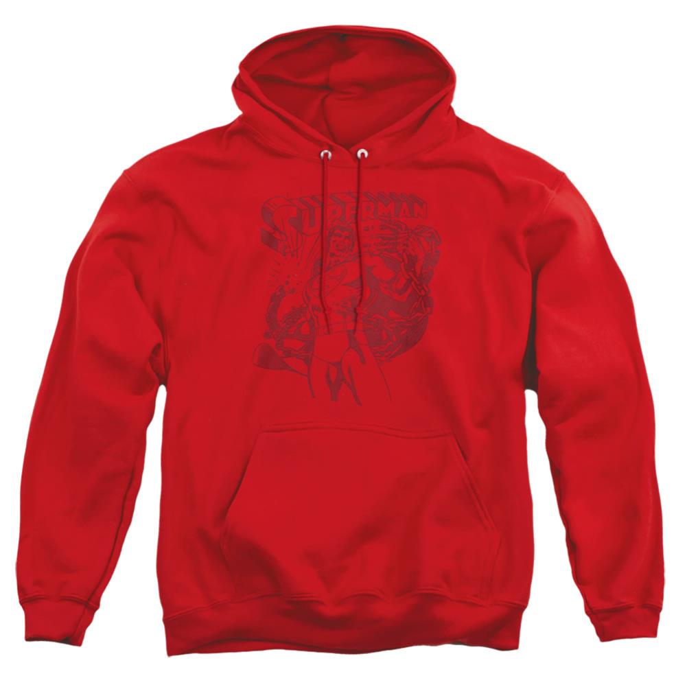 Superman Code Red Men's Pull-Over 75 25 Poly Hoodie