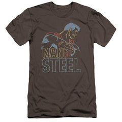 Superman Colored Lines Men's Ultra-Soft 30/1 Cotton Slim SS T